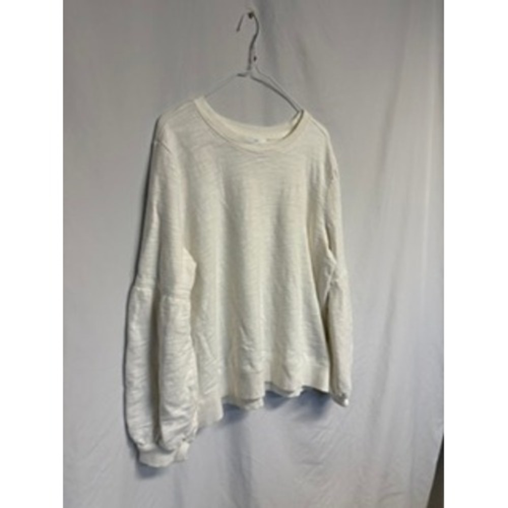 Time and Tru Womens XXL White Puff Sleeve Slub Cotton Romantic Cottagecore